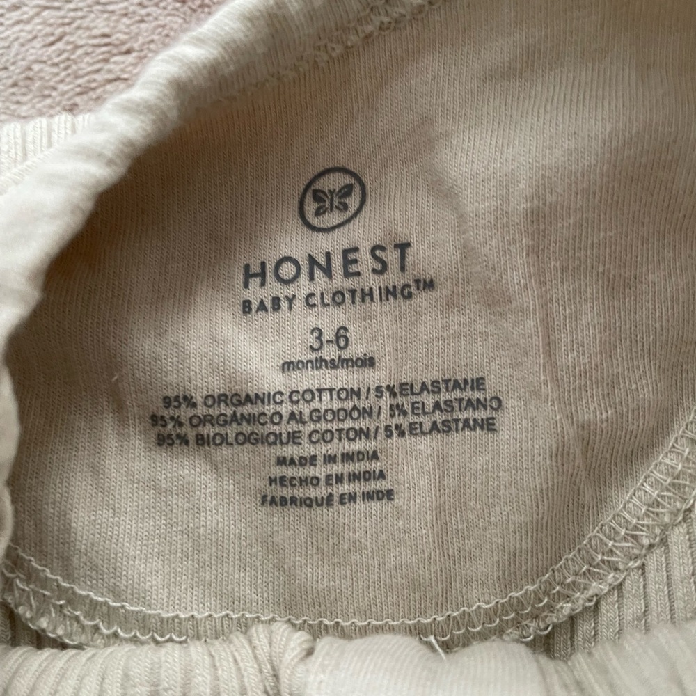 Honest Baby Cream Ribbed Romper - Picture 3 of 3